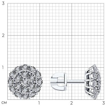 Пусеты SOKOLOV 1022289-3 вес 3.05 г золото, бриллиант купить,664326
