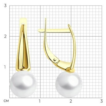 Серьги Diamant 53-320-01910-1 вес 3.72 г золото, жемчуг купить,327099
