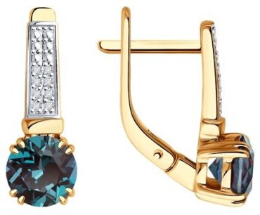 Серьги Diamant 51-220-02350-1 вес 3.23 г золото, александрит купить,489464