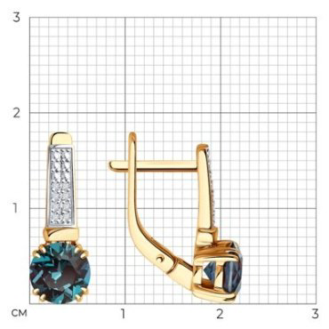 Серьги Diamant 51-220-02350-1 вес 3.23 г золото, александрит купить,489464