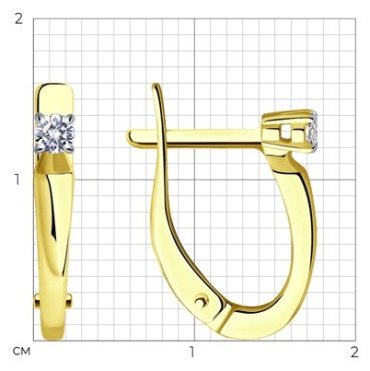 Серьги SOKOLOV 1021832-2 вес 1.94 г золото, бриллиант купить,452699