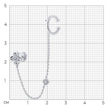 Кафф SOKOLOV 1170017-3 вес 1.78 г золото, бриллиант купить,429048