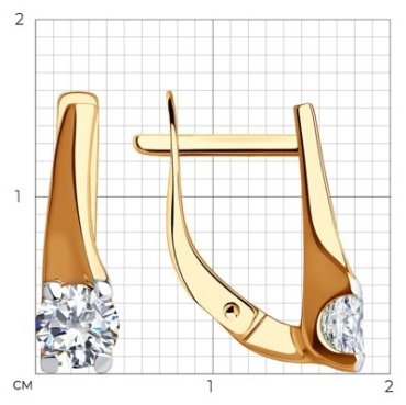 Серьги Diamant 51-120-00943-1 вес 2.4 г золото, фианит купить,256356