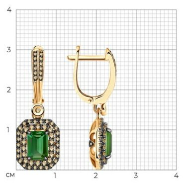 Серьги SOKOLOV 6024235 вес 5.43 г золото, бриллиант, турмалин - ForteMarket Серьги SOKOLOV 6024235 вес 5.43 г золото, бриллиант, турмалин купить,1966735