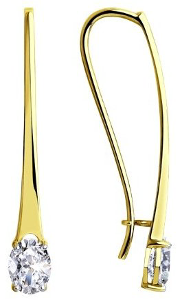 Серьги Diamant 53-120-00684-1 вес 2.95 г золото, фианит купить,315106