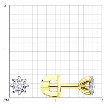 Серьги Diamant 53-222-01702-1 вес 1.25 г золото, бриллиант купить,400243