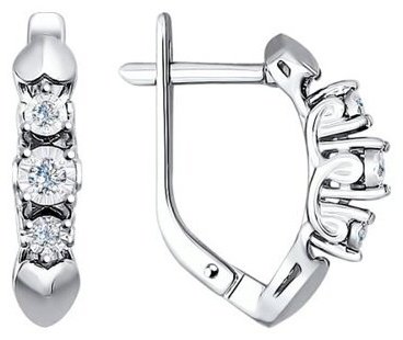 Серьги SOKOLOV 1020988 вес 3.75 г золото, бриллиант купить,642437