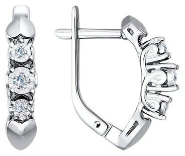 Серьги SOKOLOV 1020988 вес 3.75 г золото, бриллиант купить,642437