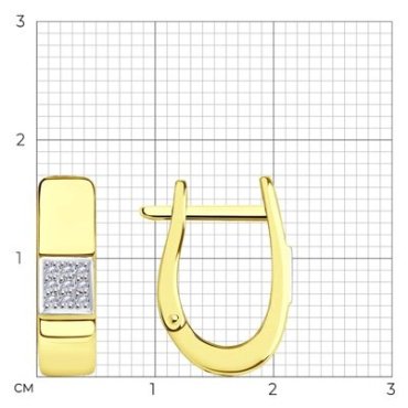 Серьги Diamant 53-220-01461-1 вес 2.29 г золото, бриллиант купить,456397