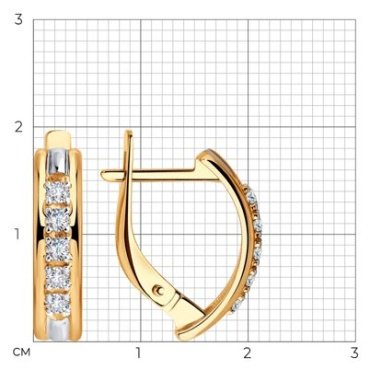 Серьги SOKOLOV 029976 вес 2.7 г золото, фианит купить,294595