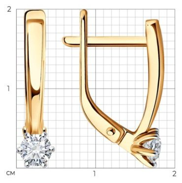 Серьги Diamant 51-220-01780-1 вес 1.952 г золото, бриллиант - ForteMarket Серьги Diamant 51-220-01780-1 вес 1.952 г золото, бриллиант купить,589000
