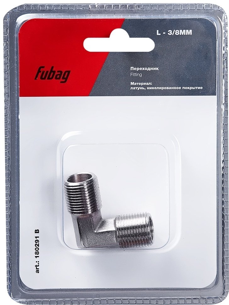 Переходник L-образный Fubag 20бар на резьбу 3/8"MM 180291 B