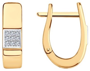Серьги Diamant 51-220-01461-1 вес 2.29 г золото, бриллиант купить,331322