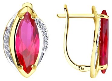 Серьги Diamant 53-320-00962-2 вес 4.62 г золото, фианит купить,441866