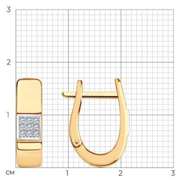 Серьги Diamant 51-220-01461-1 вес 2.29 г золото, бриллиант купить,331322