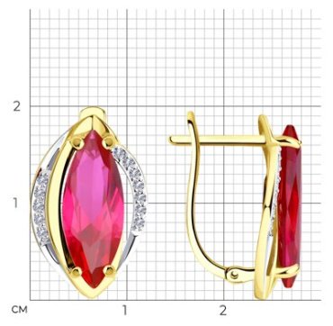 Серьги Diamant 53-320-00962-2 вес 4.62 г золото, фианит купить,441866