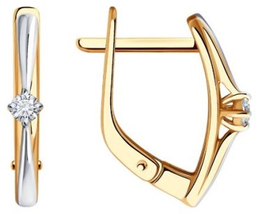 Серьги Diamant 51-220-01972-1 вес 2.17 г золото, бриллиант купить,566935