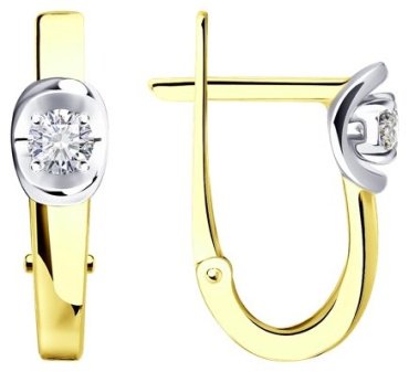 Серьги Diamant 53-220-01498-1 вес 2.07 г золото, бриллиант купить,497864
