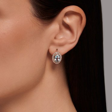 Серьги SOKOLOV 728142 вес 3.21 г золото, топаз, фианит купить,NaN