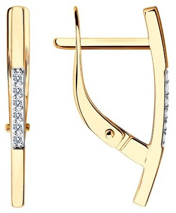Серьги Diamant 51-220-01617-1 вес 1.89 г золото, бриллиант купить,350875