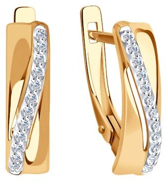Серьги SOKOLOV 028933 вес 2.66 г золото, фианит купить,295401