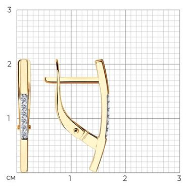 Серьги Diamant 51-220-01617-1 вес 1.89 г золото, бриллиант купить,350875