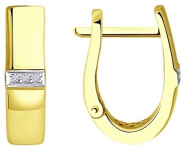 Серьги Diamant 53-220-01352-1 вес 2.15 г золото, бриллиант купить,331883
