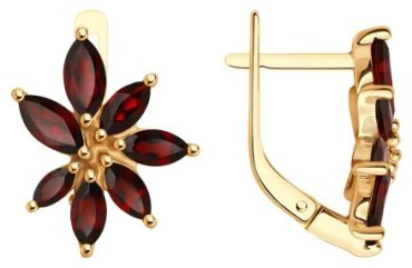Серьги Diamant 51-320-02507-2 вес 3.98 г золото, гранат купить,298863