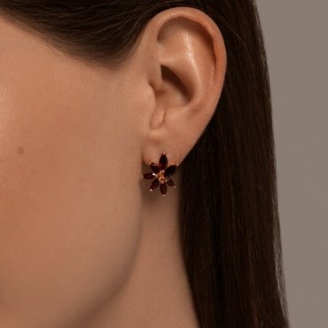 Серьги Diamant 51-320-02507-2 вес 3.98 г золото, гранат купить,298863
