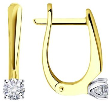 Серьги Diamant 53-220-01674-1 вес 2.37 г золото, бриллиант купить,NaN