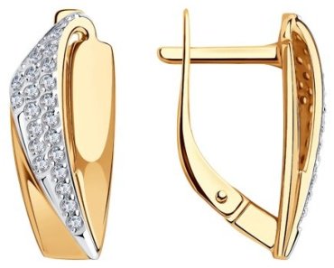 Серьги Diamant 51-120-00956-1 вес 3.08 г золото, фианит купить,230873