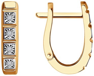 Серьги Diamant 51-220-01346-1 вес 2.83 г золото, бриллиант купить,364875