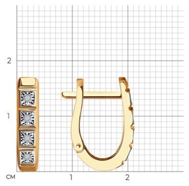 Серьги Diamant 51-220-01346-1 вес 2.83 г золото, бриллиант купить,364875