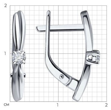 Серьги Diamant 52-220-01980-1 вес 2.47 г золото, бриллиант купить,453506