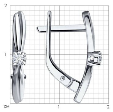 Серьги Diamant 52-220-01980-1 вес 2.47 г золото, бриллиант купить,453506