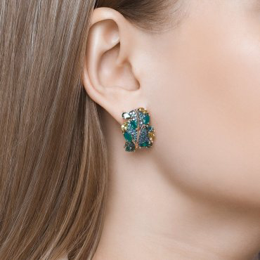 Серьги SOKOLOV 726066 вес 9.11 г золото, агат, хризолит, фианит купить,704382