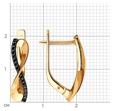 Серьги Diamant 51-220-01936-3 вес 2.75 г золото, бриллиант купить,408230