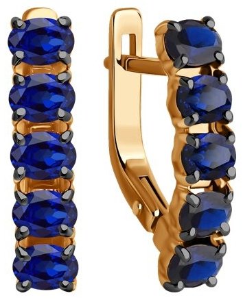 Серьги Diamant 51-220-02178-1 вес 2.8 г золото, сапфир купить,682797
