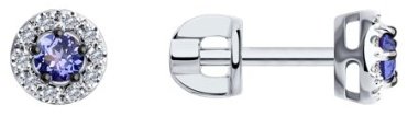 Пусеты SOKOLOV 6024211 вес 1.76 г золото, бриллиант купить,266905