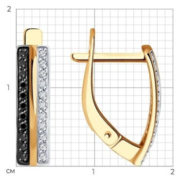 Серьги Diamant 51-220-01921-2 вес 1.99 г золото, бриллиант купить,341114
