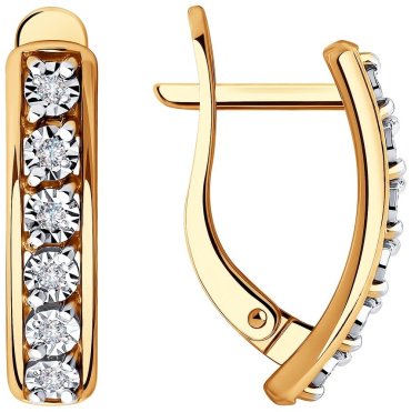 Серьги Diamant 51-220-00798-1 вес 3.06 г золото, бриллиант купить,539281