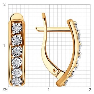 Серьги Diamant 51-220-00798-1 вес 3.06 г золото, бриллиант купить,539281