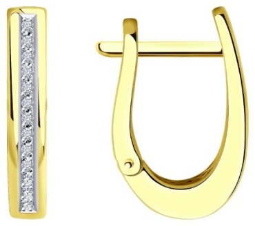 Серьги Diamant 53-220-01356-2 вес 2.32 г золото, бриллиант купить,378955