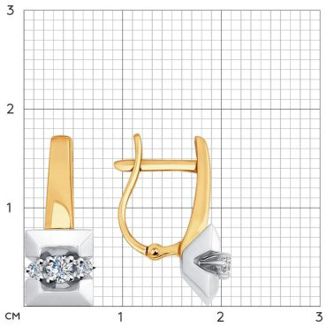 Серьги SOKOLOV 1020960 вес 3.79 г золото, бриллиант купить,877542
