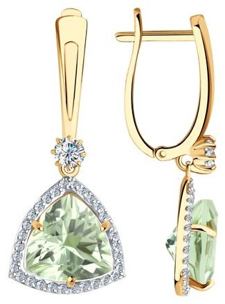 Серьги Diamant 51-321-00865-4 вес 5.3 г золото, аметист купить,425519