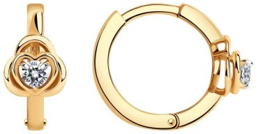 Серьги SOKOLOV 029275 вес 3.28 г золото, фианит купить,NaN