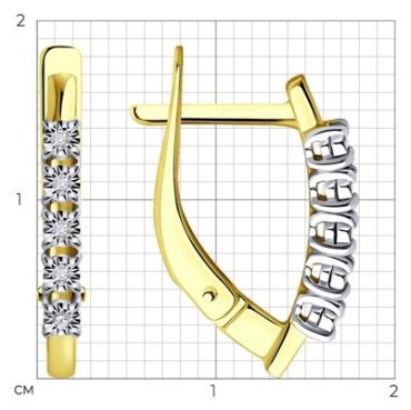 Серьги Diamant 53-220-01942-1 вес 2.27 г золото, бриллиант купить,396088