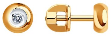 Пусеты SOKOLOV 1021087 вес 2.05 г золото, бриллиант купить,474115