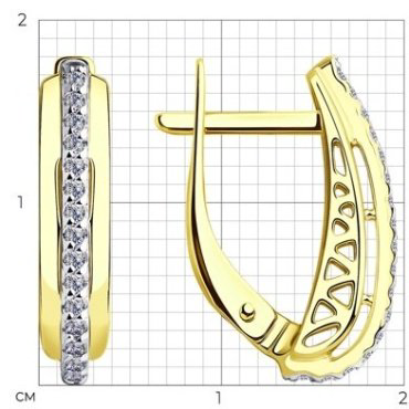 Серьги Diamant 53-120-00657-1 вес 2.683 г золото, фианит купить,290814