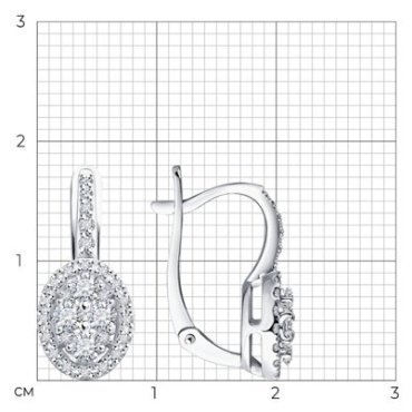 Серьги SOKOLOV 1022214-3 вес 3.22 г золото, бриллиант купить,1185074